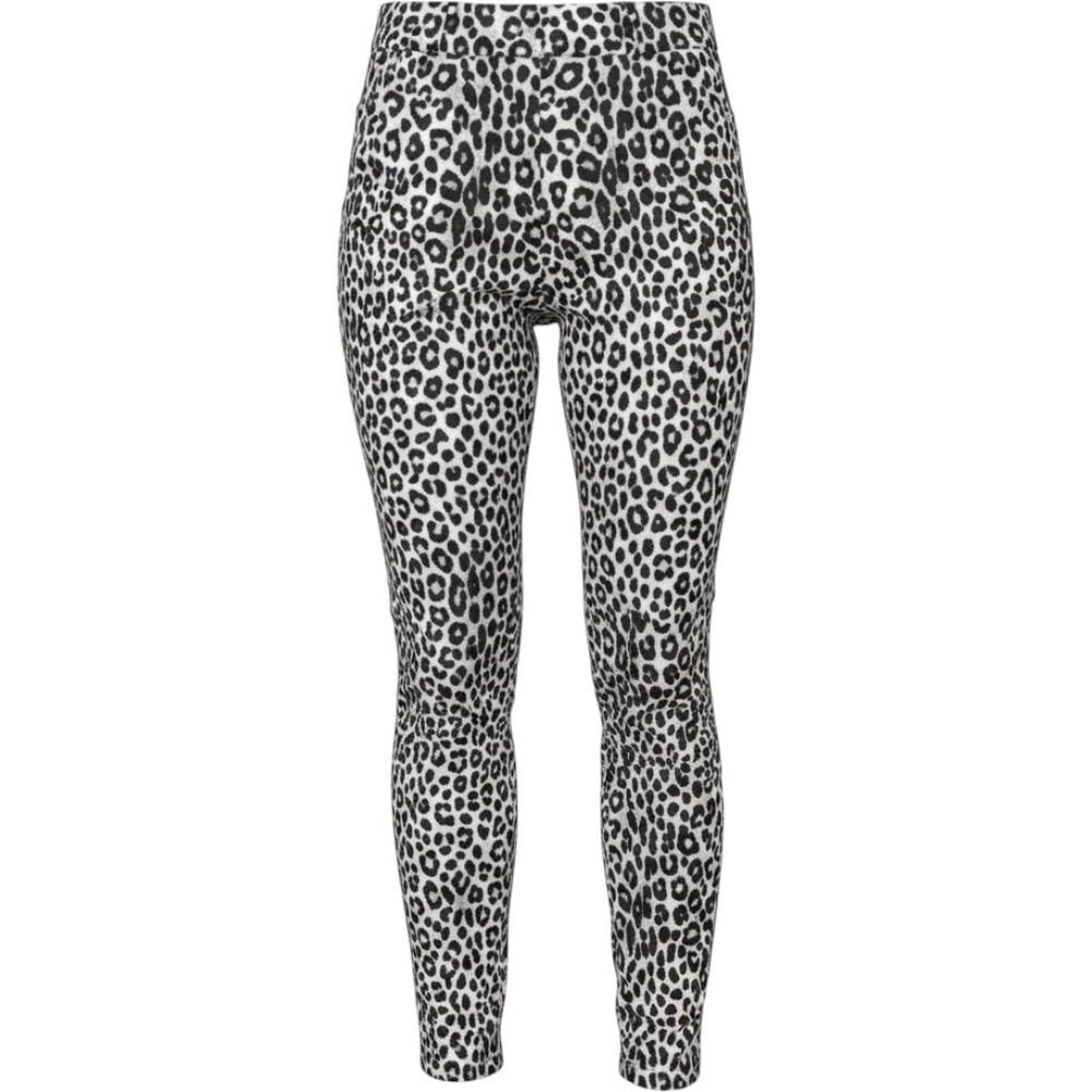 (B6) Michael Kors Women 3X Leopard Print Gray Black Stretch Leggings Ankle Pants